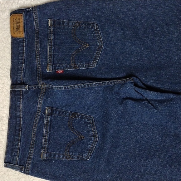 505 Levi's Blue Dark Wash High Rise Five Pocket Zip Up Straight Leg Denim Jean - Picture 11 of 15